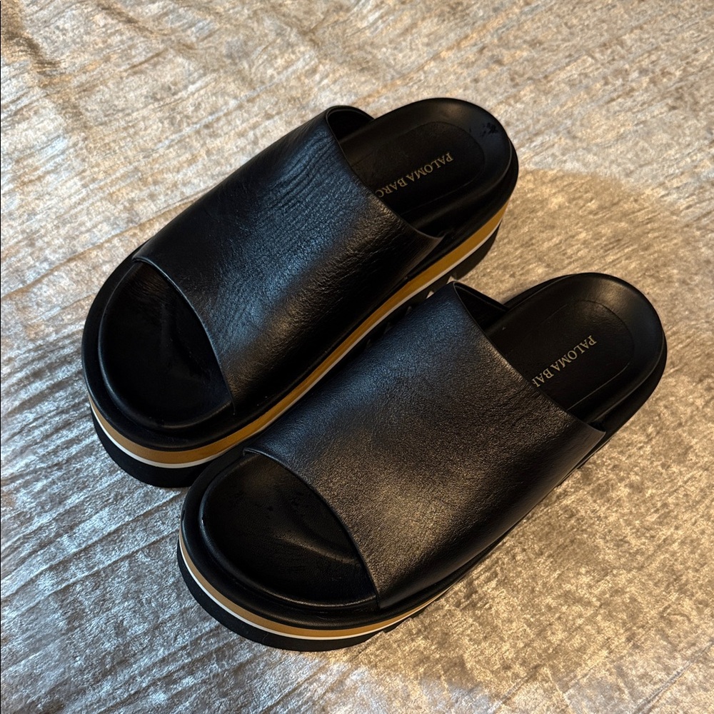 Paloma Barcelo Leather Slide Sandals 🇪🇸